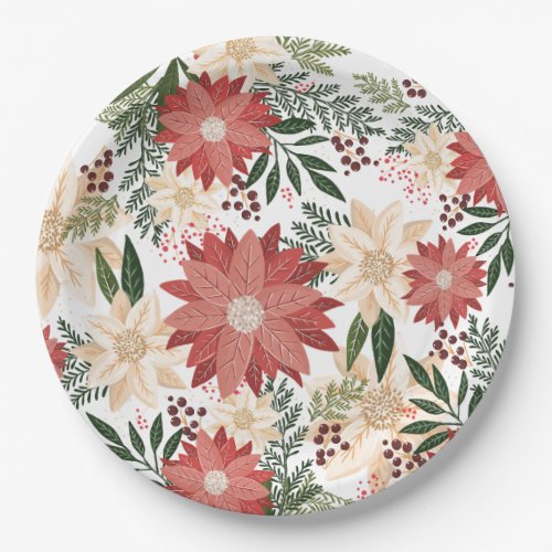 elegant festive winter christmas holiday paper plates