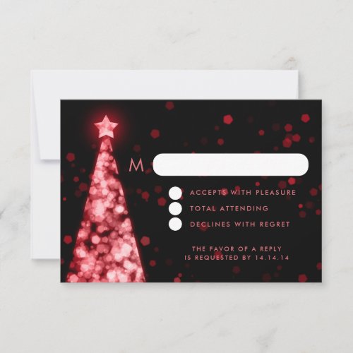 Elegant Festive Xmas Wedding RSVP Red 