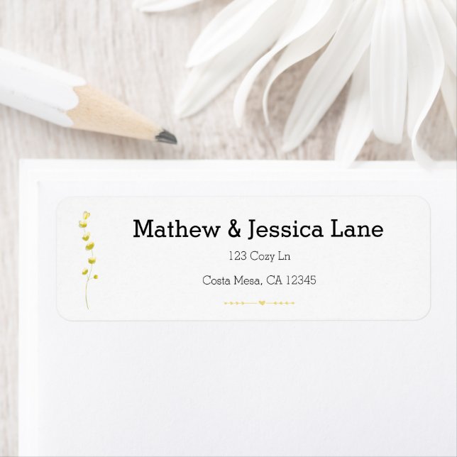 Elegant Field Flower Boho Wedding Invitation Label (Insitu)
