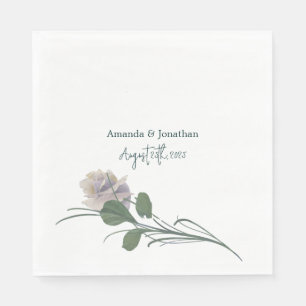Elegant Field Flower Monogram Wedding Napkins