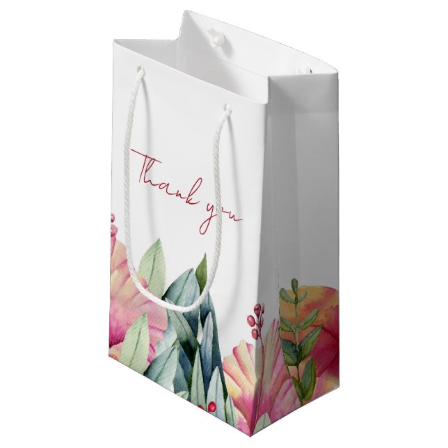 Elegant Field Flowers Wedding Favor Gift Bag (Front Angled)