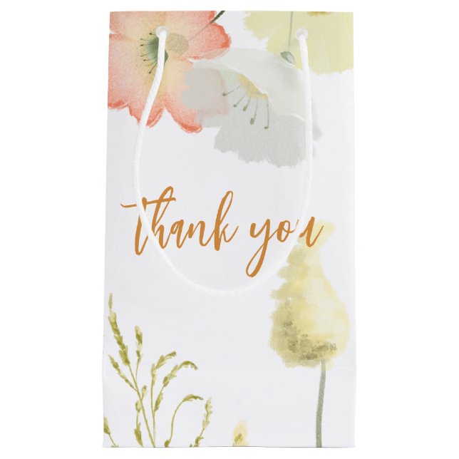 Elegant Field Flowers Wedding Favor Gift Bag (Front)