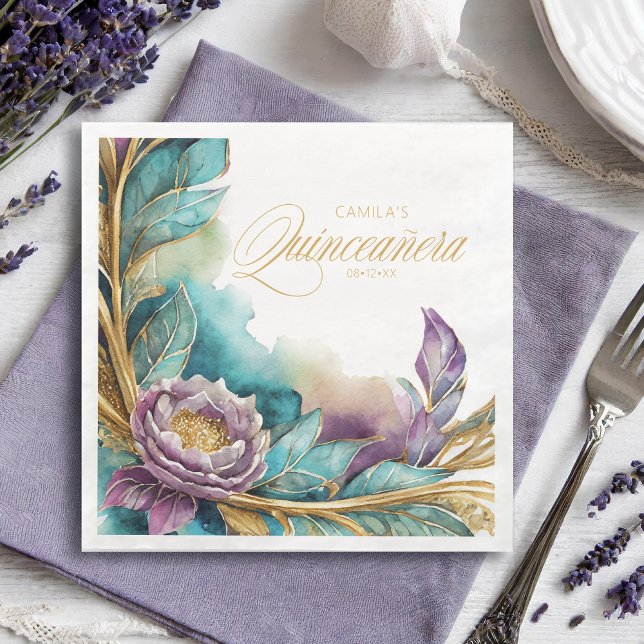 Elegant Fiesta Quinceanera ID1029 Paper Dinner Napkins (Creator Uploaded)