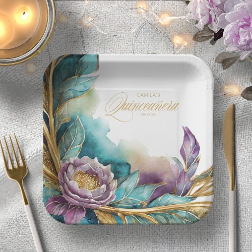 Elegant Fiesta Quinceanera ID1029 Paper Plates