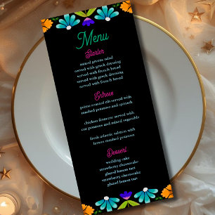 Elegant fiesta wedding menu
