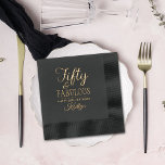 Elegant Fifty and Fabulous! 50th Birthday Party Foil Napkins<br><div class="desc">Celebrate in style with these modern and very trendy real foil stamped 50th birthday party napkins. Easily personalize the template wording with your own name to make these napkins unique to your special event.</div>