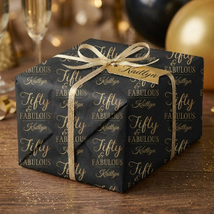 Elegant Fifty and Fabulous! 50th Birthday Party Tissue Paper