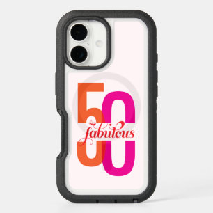 Elegant Fifty & Fabulous 50th Birthday iPhone 16 Case