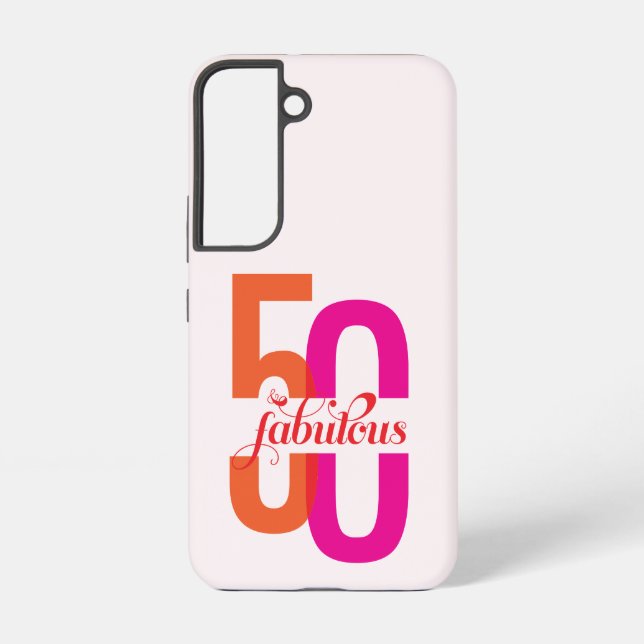 Elegant Fifty & Fabulous 50th Birthday Samsung Galaxy Case (Back)