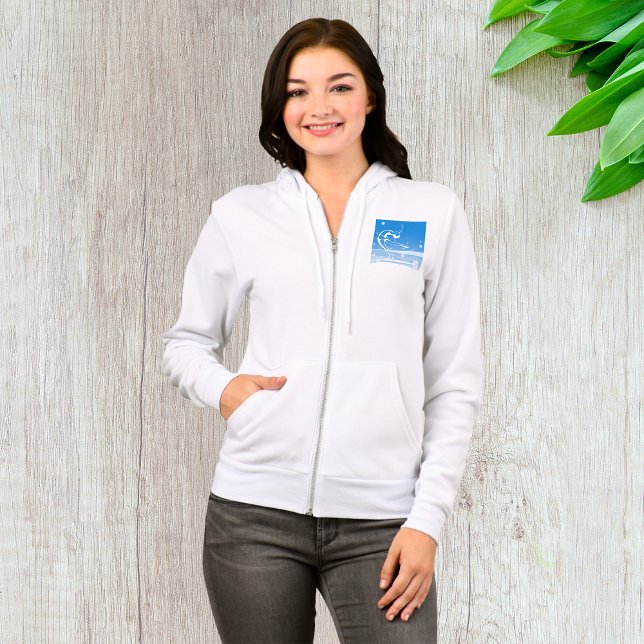 Elegant Figure Skater Silhouette Snowflakes Hoodie (Creator Uploaded)