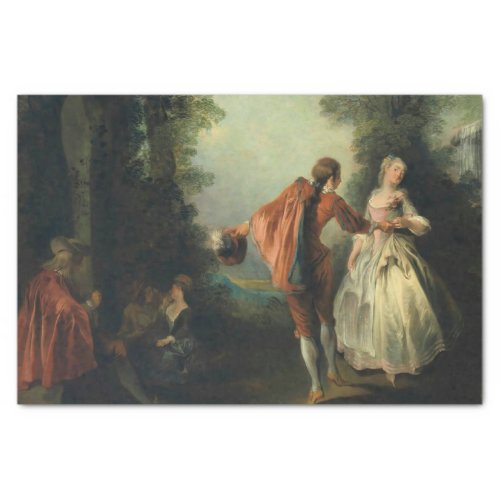 Elegant Figures Dancing by Nicolas Lancret Tissue Paper