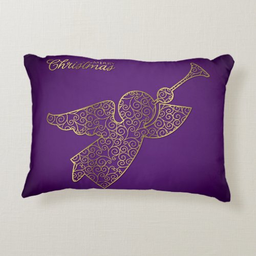 Elegant filigree angel accent pillow