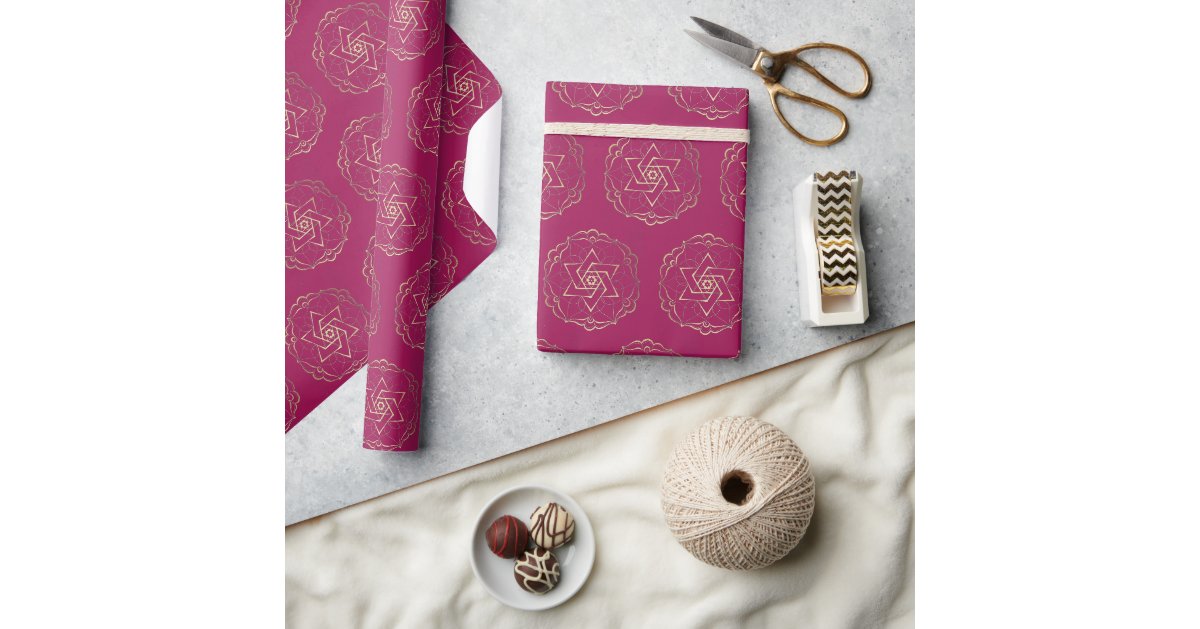 Elegant Filigree Star of David Wrapping Paper | Zazzle