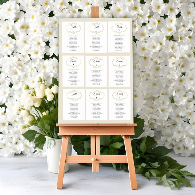 Elegant Filigree Wedding Table Seating Chart Card (Creator Uploaded)