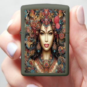 Elegant Filipino Woman Artistic Masterpiece Zippo Lighter