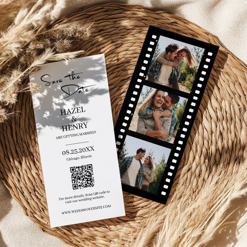 Elegant Film Strip Photo Booth Bookmark Save The Date