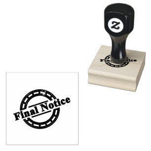 Elegant Final Notice Circle logo Compact Jet Black Rubber Stamp