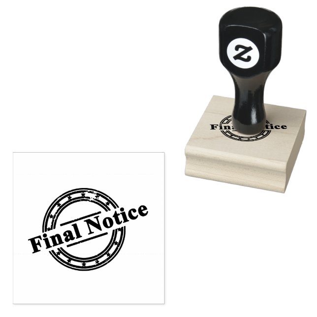 Elegant Final Notice Circle logo Compact Jet Black Rubber Stamp (Stamped)