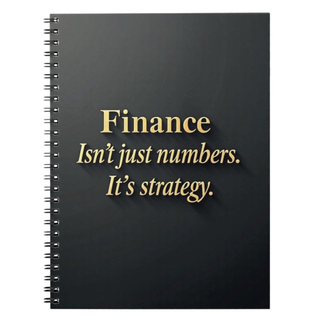 Elegant Finance Quote Minimalist Gold Typography Notebook (Front)