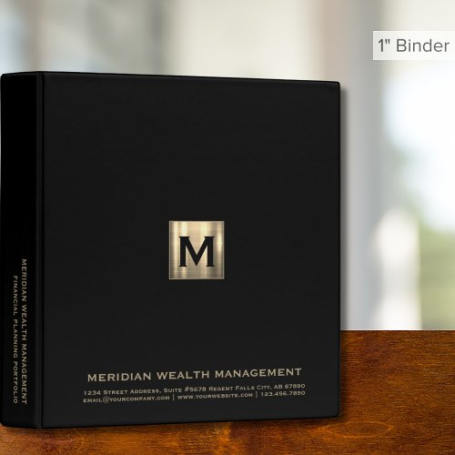Elegant Financial Planner Monogram Binder