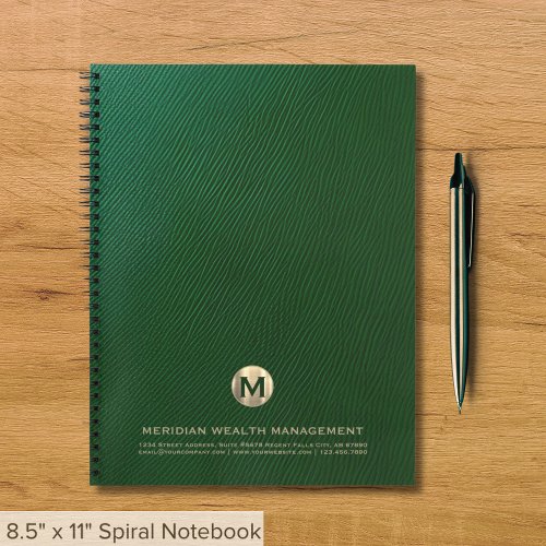 Elegant Financial Services Business Monogram Notebook