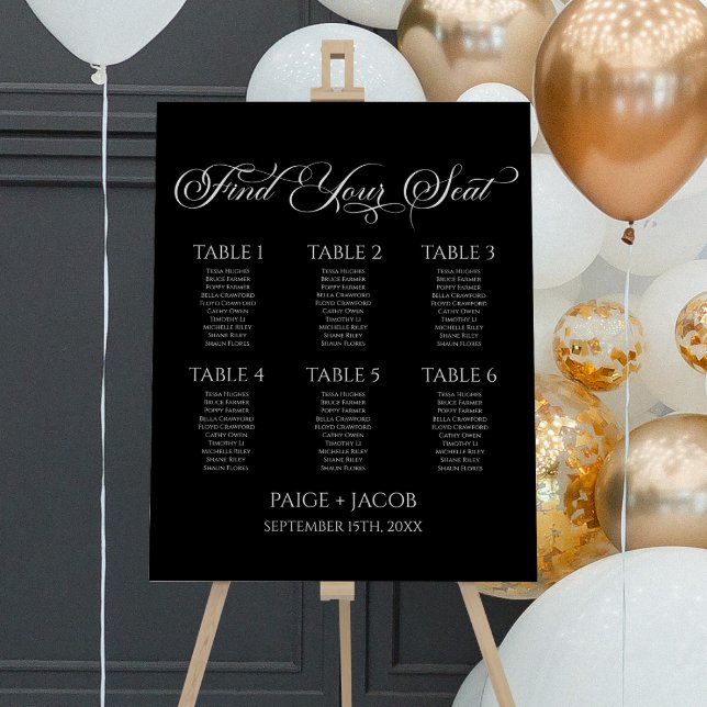 Elegant Find Your Seat Small Wedding Seating Chart Foam Board (Creator Uploaded)