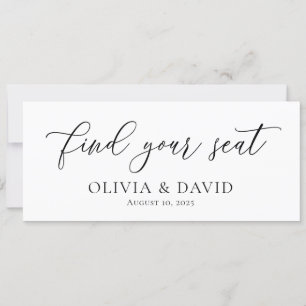 Elegant Find Your Seat Wedding Seating Chart Card