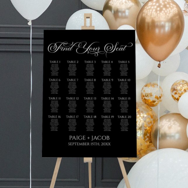 Elegant Find Your Seat Wedding Seating Chart Foam Board (Creator Uploaded)