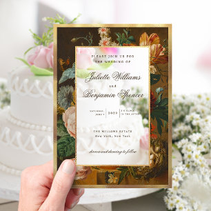Elegant Fine Art Floral Still Life Wedding Acrylic Invitations