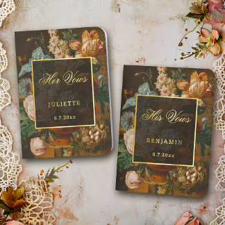 Elegant Fine Art Floral Still Life Wedding Foil Vow Books