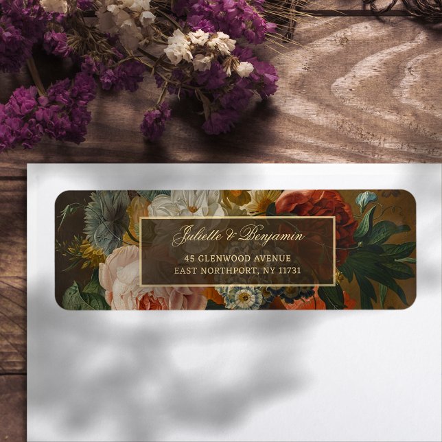 Elegant Fine Art Floral Still Life Wedding Label (Creator Uploaded)