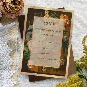 Elegant Fine Art Floral Still Life Wedding RSVP Card