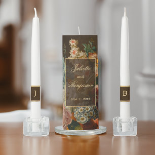 Elegant Fine Art Floral Still Life Wedding Unity Candle Set