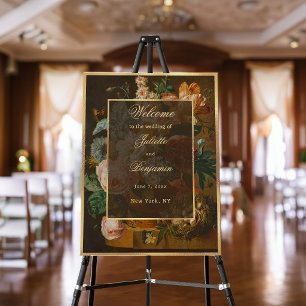 Elegant Fine Art Floral Still Life Wedding Welcome Foam Board