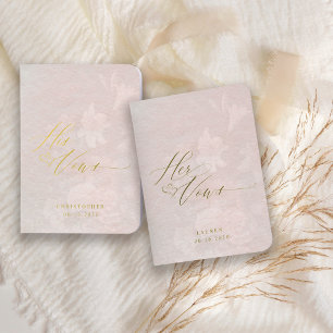 Elegant Fine Art Floral Wedding Set Foil Vow Books