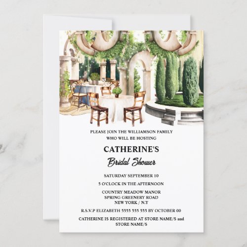 Elegant fine dining poplar topiary restaurant invitation