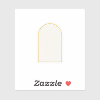 Elegant Fine Line Gold Arch Wedding Template Stick Sticker