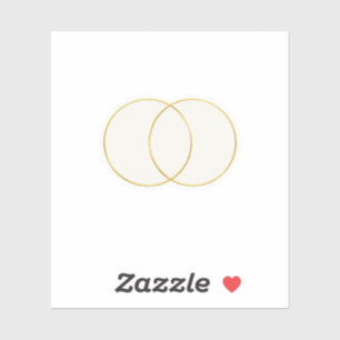 Elegant Fine Line Gold Circles Wedding Template St Sticker