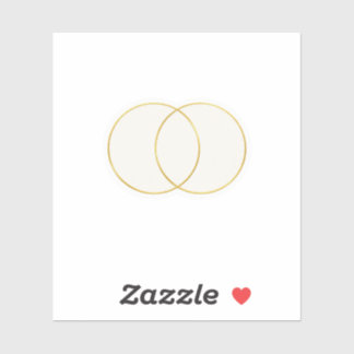 Elegant Fine Line Gold Circles Wedding Template St Sticker
