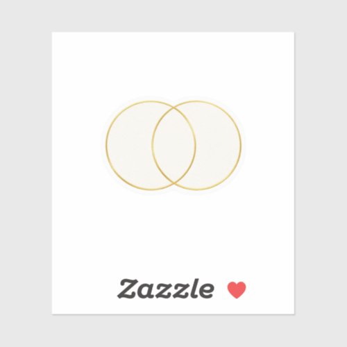 Elegant Fine Line Gold Circles Wedding Template St Sticker