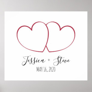 Elegant fingerprint heart fun wedding guestbook