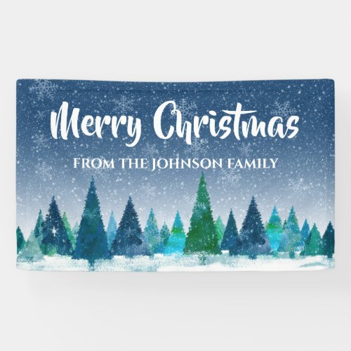 Elegant Fir Forest Winter Christmas  Banner