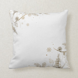 Elegant Fir Tree Branches Christmas Throw Pillow