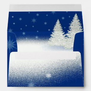 Elegant Fir Tree Winter Snow Wedding Envelope