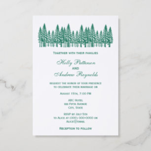 Elegant Fir Trees #2 Wedding Invitation