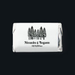 Elegant Fir Trees Wedding Couple Name Date Hershey's Miniatures<br><div class="desc">Elegant Fir Trees Wedding Couple Name Date Design  ========

You can customize the colors of the text as well as the design images.</div>