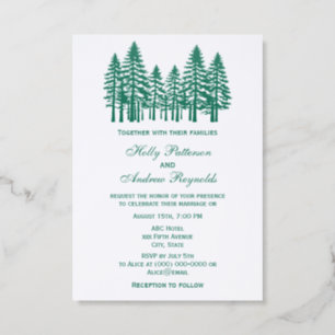 Elegant Fir Trees Wedding Invitation