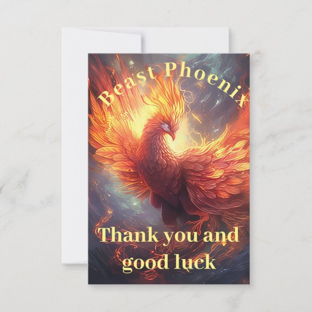 elegant fire phoenix thank you card (Front)