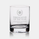 Elegant Firefighter of the Year Red Marble Rocks Glass