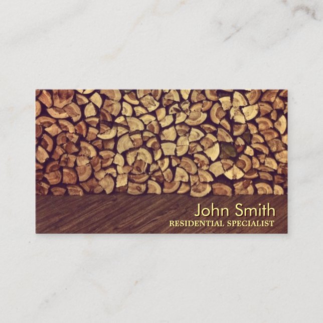 Elegant Firewood Landscaping Business Card (Front)